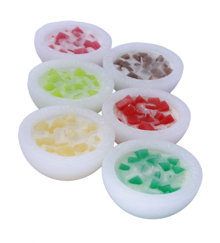 Scented semiball candles