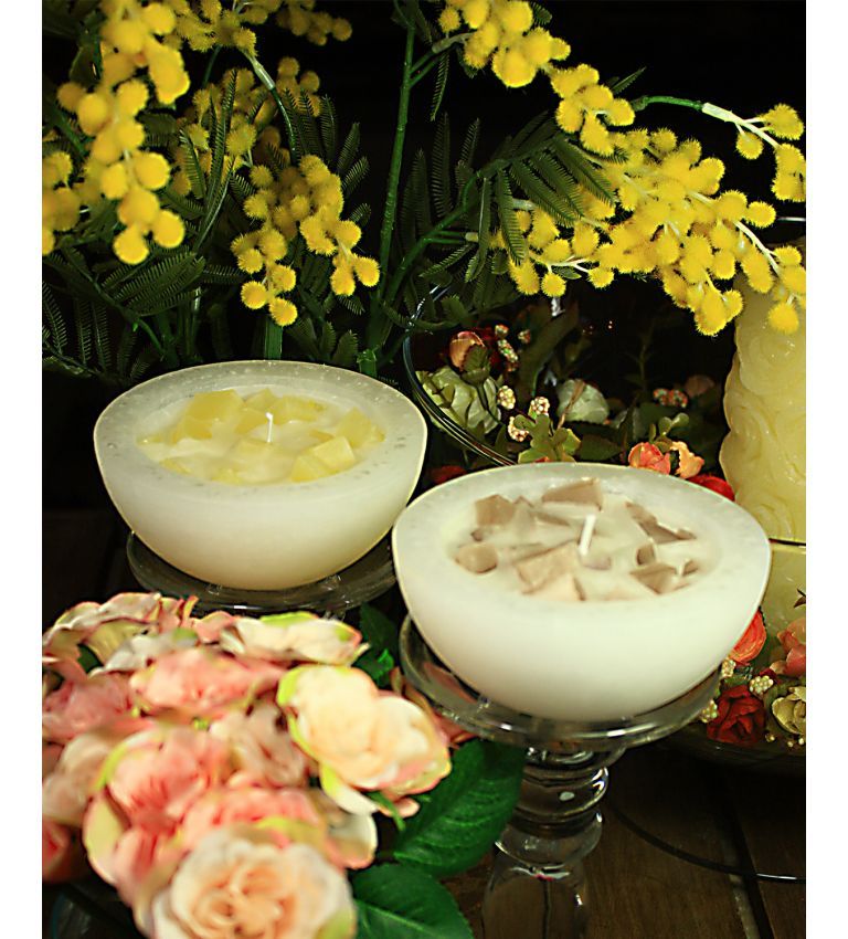 Scented semiball candles