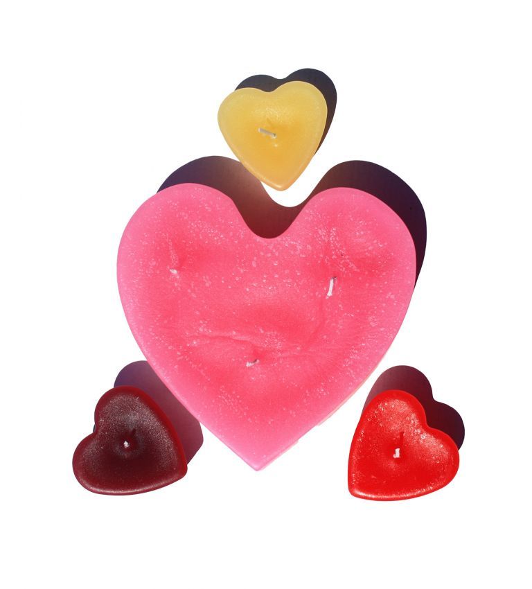 Heart shaped candles