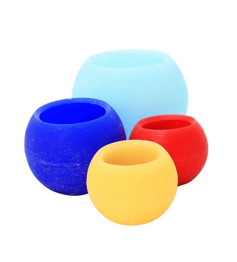 Hollow ball-shaped candles