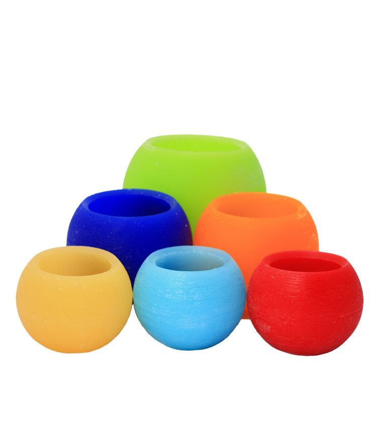 Hollow ball-shaped candles